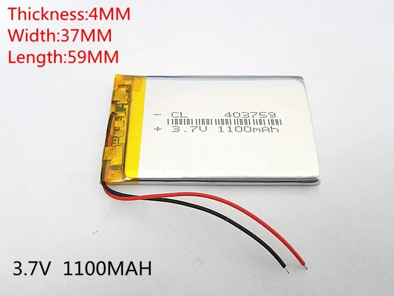 3.7V 403759 1100mAh Lithium Polymer Li-Po Rechargeable DIY Battery For Mp3 MP4 MP5 GPS mobile electronic