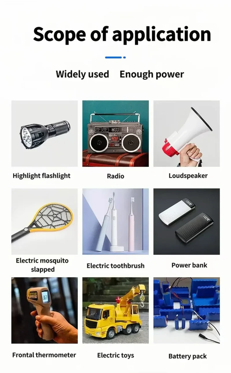 18500 3.7V 1400mAh Rechargeable Lithium Battery with Connector Wires for Flashlight Electric toothbrush Radio Keyboard Mouse