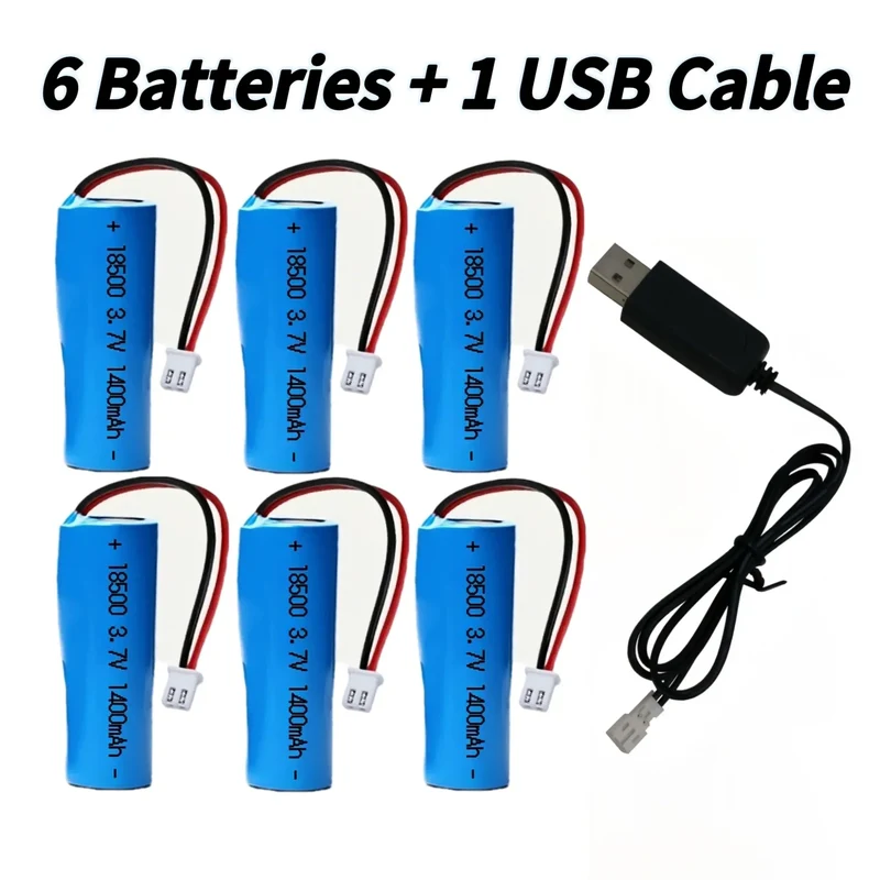 18500 3.7V 1400mAh Rechargeable Lithium Battery with Connector Wires for Flashlight Electric toothbrush Radio Keyboard Mouse