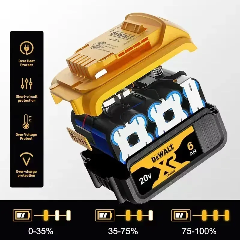100% Original DeWalt 20V/60V 30 2.0Ah-9.0Ah MAX Battery Power Tool Replacement For DCB184 DCB181 DCB182 DCB200 Battery