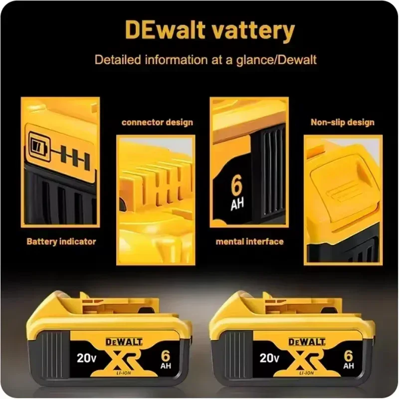 100% Original DeWalt 20V/60V 30 2.0Ah-9.0Ah MAX Battery Power Tool Replacement For DCB184 DCB181 DCB182 DCB200 Battery