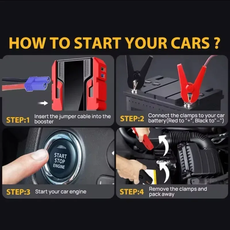 New 12V 99800mAh 3000A Car Jump Starter Car Battery Starters Portable Power Bank 12V Starting Device Booster Petrol Diesel Car