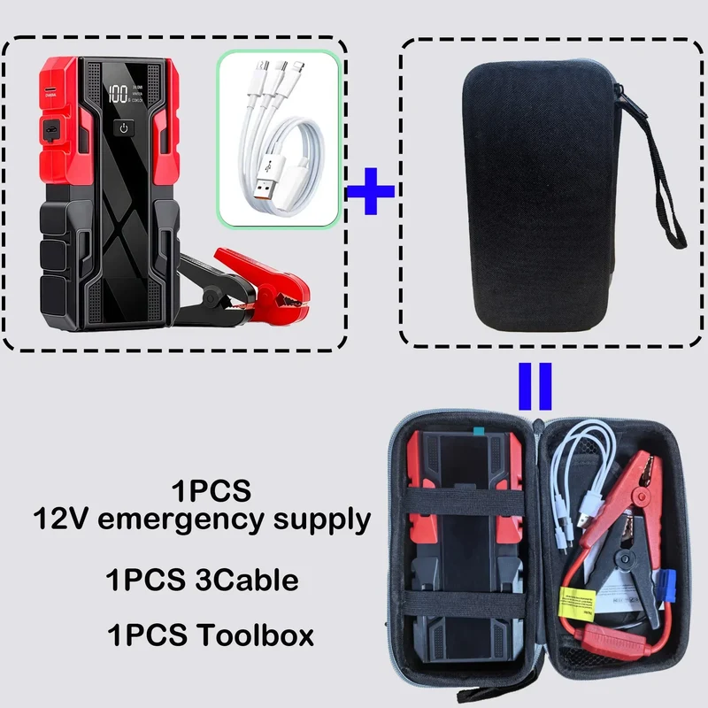 New 12V 99800mAh 3000A Car Jump Starter Car Battery Starters Portable Power Bank 12V Starting Device Booster Petrol Diesel Car