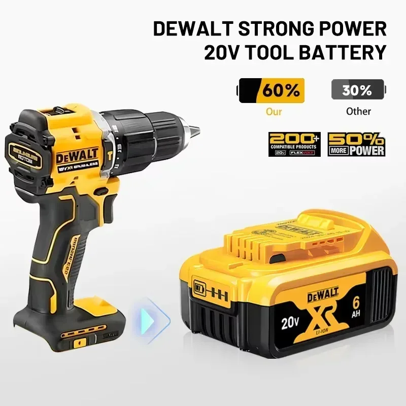 30 100% Original DeWalt 20V/60V 2.0Ah-9.0Ah MAX Battery Power Tool Replacement For DCB184 DCB181 DCB182 DCB200 Battery