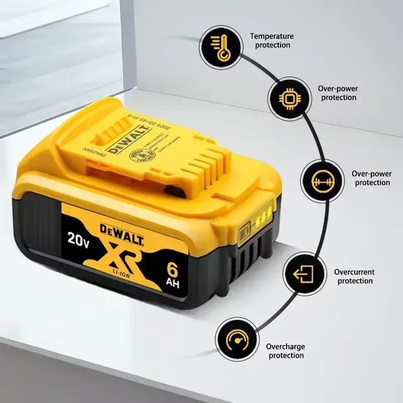 30 100% Original DeWalt 20V/60V 2.0Ah-9.0Ah MAX Battery Power Tool Replacement For DCB184 DCB181 DCB182 DCB200 Battery
