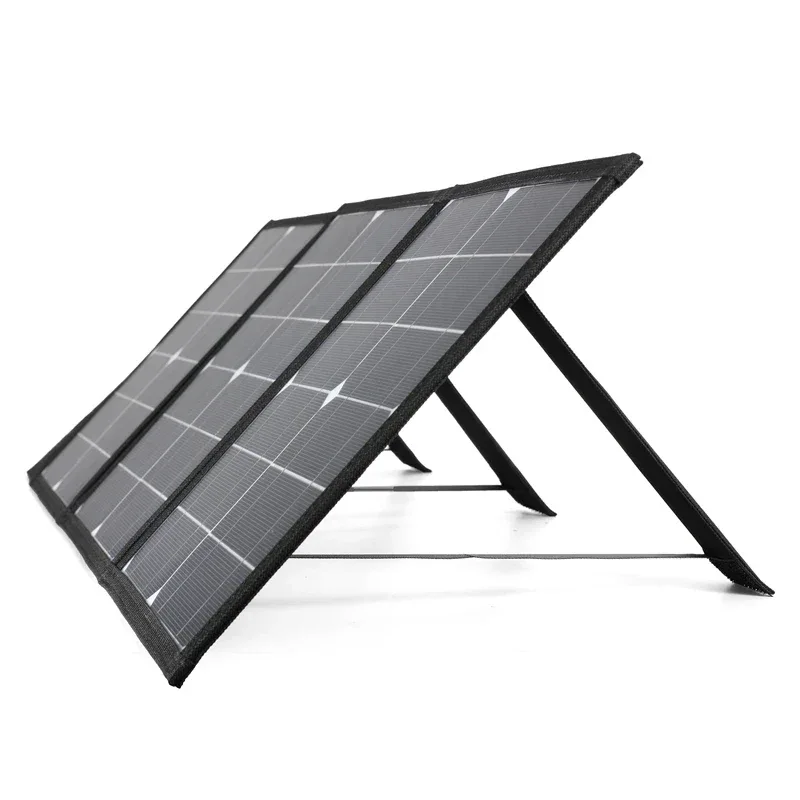 DC+USB Fast Charge 18V 100W Foldable Solar Panel Portable Solar Battery Charger Power Bank for Phone Camping Van RV Outdoor