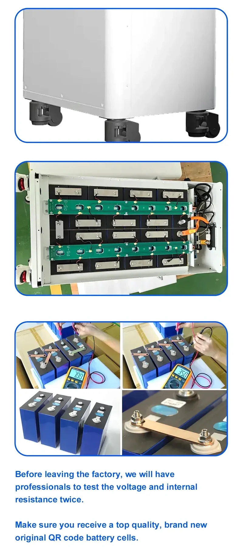 EU Stock 3.0 Seplos Kits Lifepo4 Battery 48V 280AH 310AH 320AH Power Bank Stand Battery Box 2A Balance Rechargeable Solar