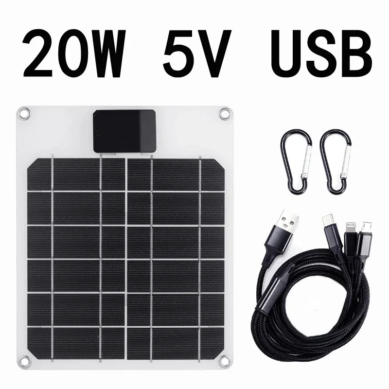 100W 5A-60A Solar Car Battery Charger Kit 5V/12V Fast Charging, high current fast charging Built-in Voltage Regulator