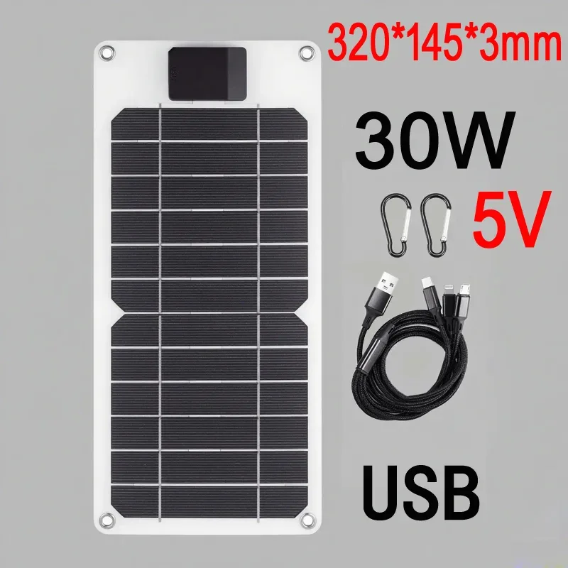 100W 5A-60A Solar Car Battery Charger Kit 5V/12V Fast Charging, high current fast charging Built-in Voltage Regulator