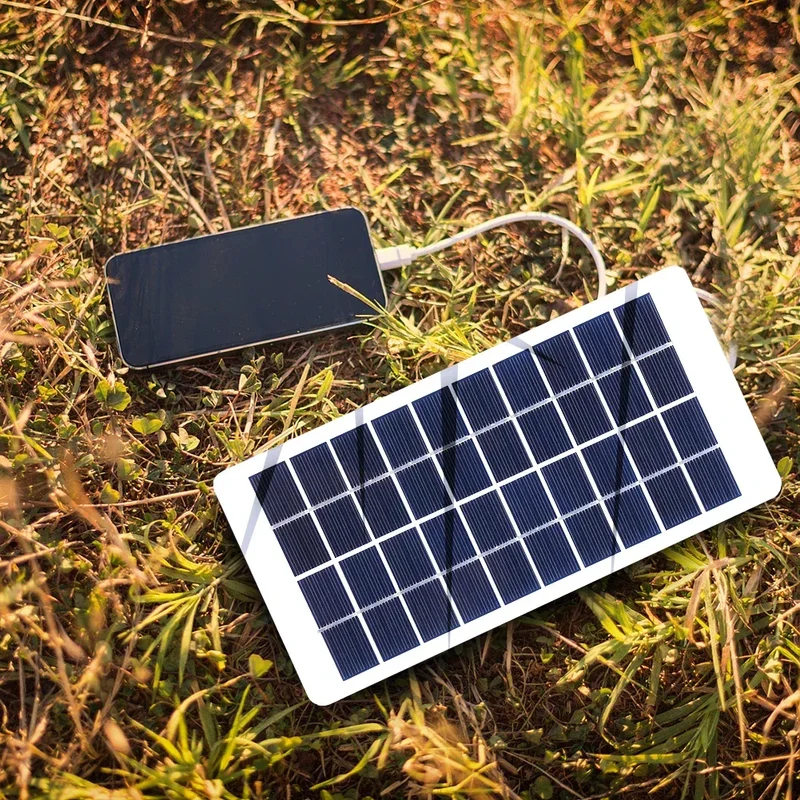 20W 5V Portable Solar Battery Charger Type-C Solar Panel Mobile Power Supply Lightweight Courtyard Lighting With 3-meter Cable