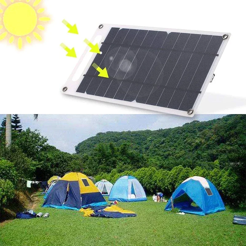 5V 10W Solar Panel USB Outdoor Hike Camping Portable Cells Battery Solar Charger Charging Plate for Mobile Phone Power Bank
