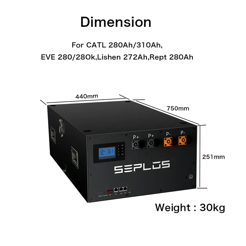 Poland 3.0 Seplos Case BMS Lifepo4 Battery 48V 280AH 304AH 310AH 320AH Power Bank 2A Balancer Rechargeable Solar