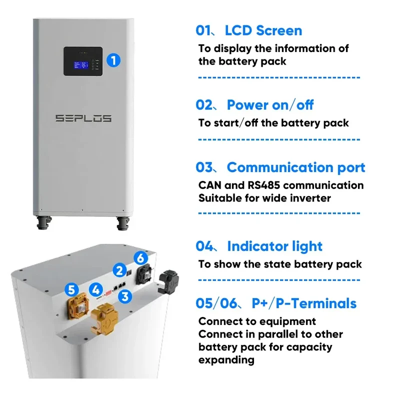 Poland 3.0 Seplos Case BMS Lifepo4 Battery 48V 280AH 304AH 310AH 320AH Power Bank 2A Balancer Rechargeable Solar