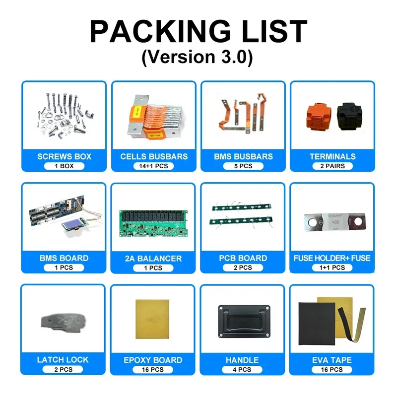 Poland 3.0 Seplos Case BMS Lifepo4 Battery 48V 280AH 304AH 310AH 320AH Power Bank 2A Balancer Rechargeable Solar