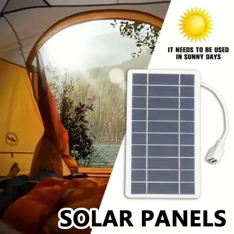 Portable USB Safe Stable Charger Solar Panel Charger, Compatible with Phones, Fans, Flashlights for Outdoor Travel Camping