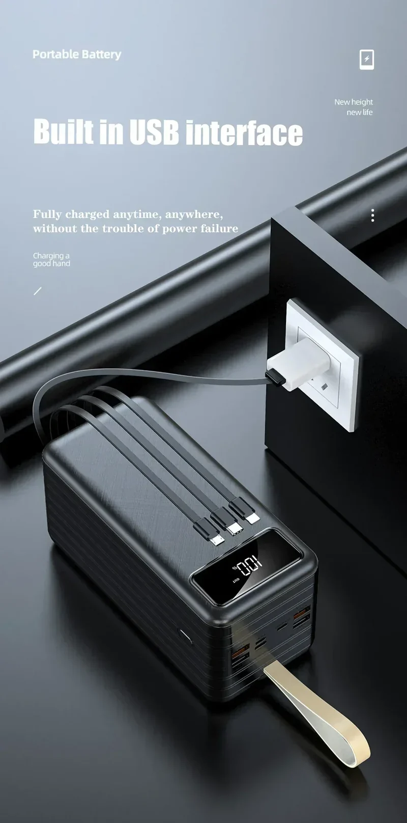 KEPAH 20W 5V3A 120000mAh Power Bank Portable Fast Charging External Battery Charger 120Ah Powerbank For iPhone Xiaomi mi