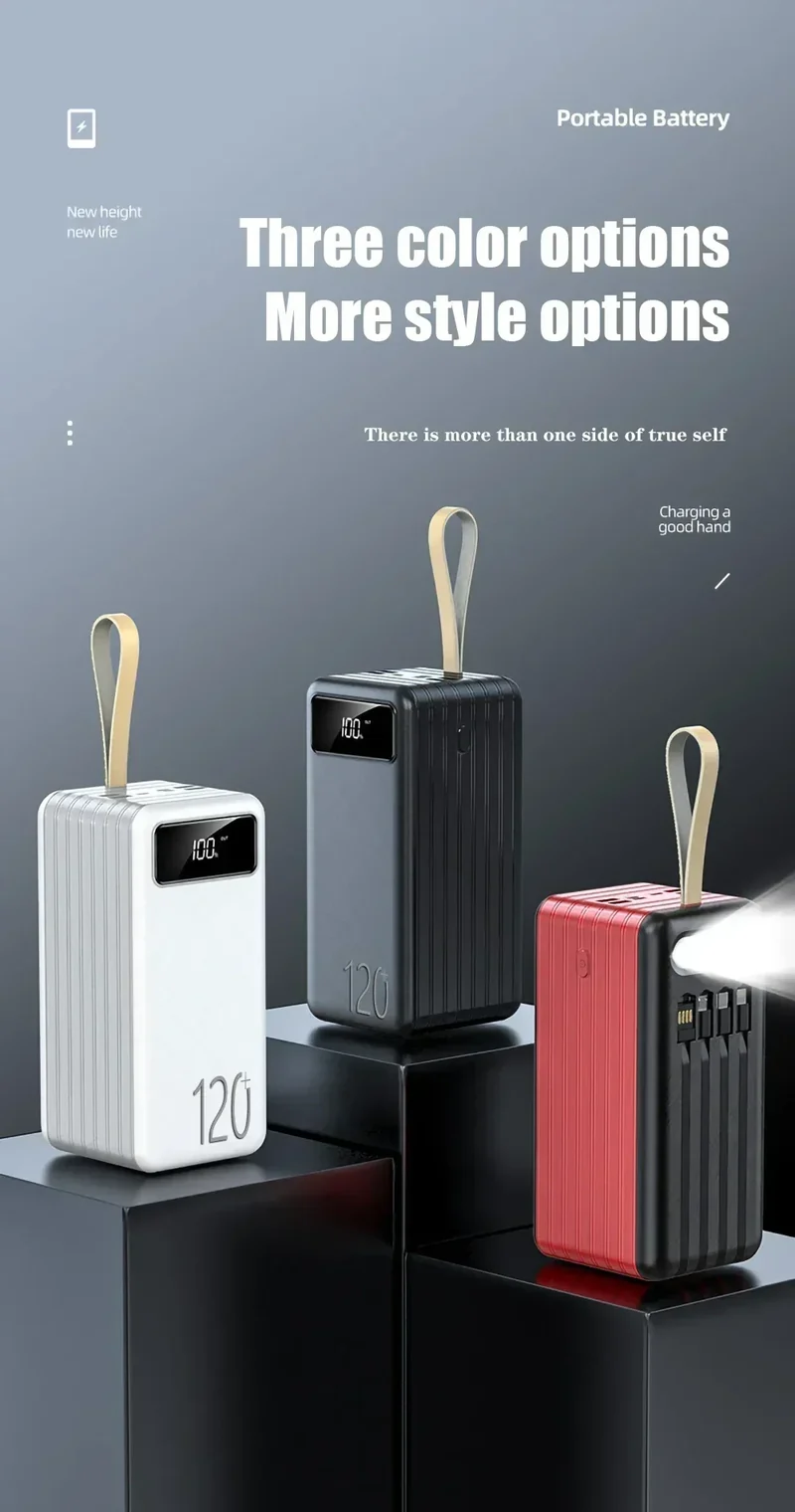 KEPAH 20W 5V3A 120000mAh Power Bank Portable Fast Charging External Battery Charger 120Ah Powerbank For iPhone Xiaomi mi