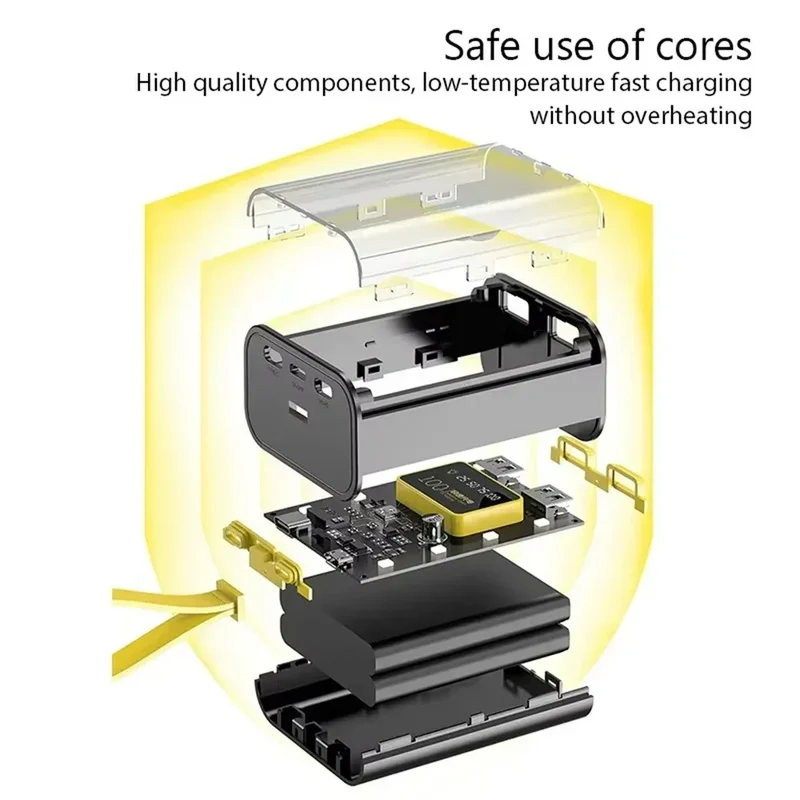 DIY Power Bank Box for 3*18650 Batteries Dual USB Fast Charging 5V 2A With LED Night Light Battery Case For Phone Charging