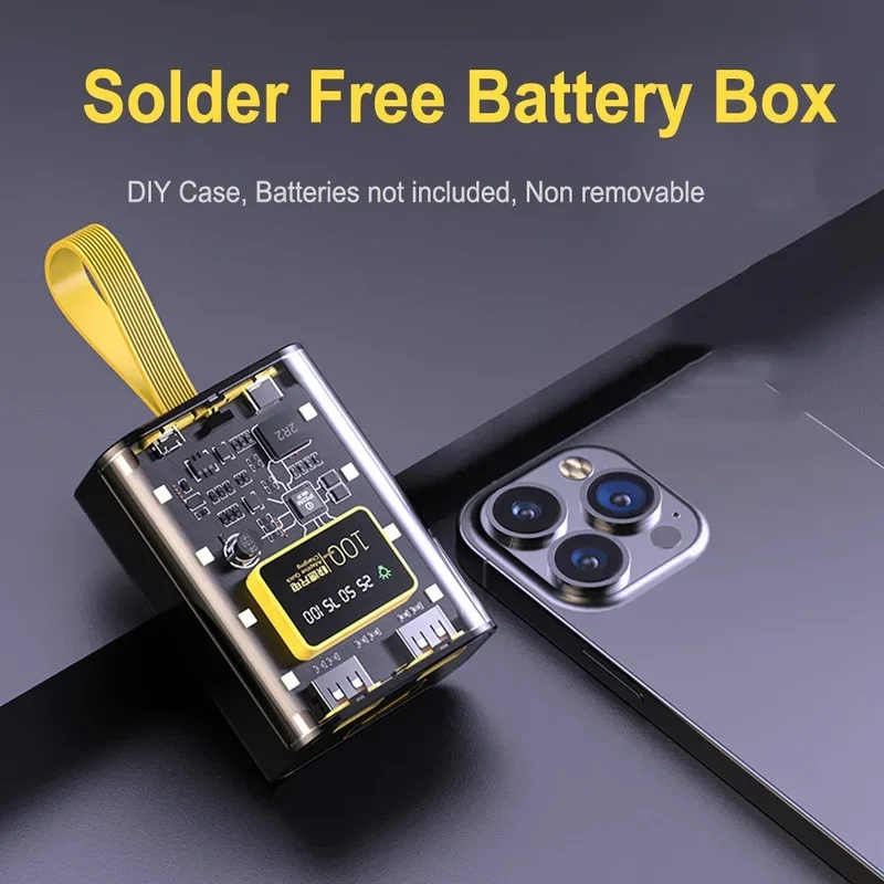 DIY Power Bank Box for 3*18650 Batteries Dual USB Fast Charging 5V 2A With LED Night Light Battery Case For Phone Charging