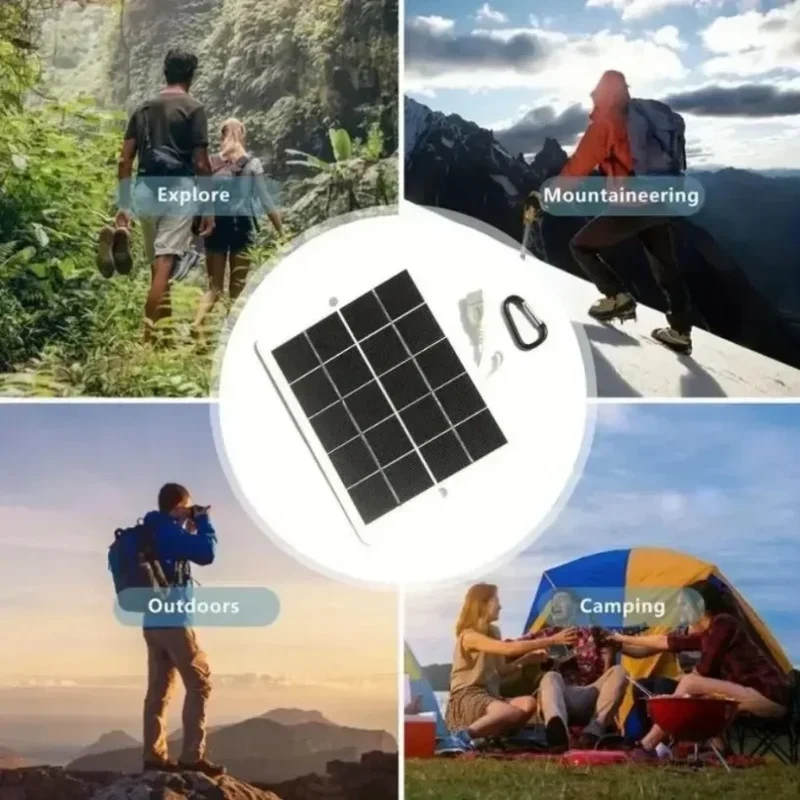Portable 3W 5V solar panel Multipurpose Phone Camping Fan Light solar charger USB Solar Panel For Outdoors Emergency Supply