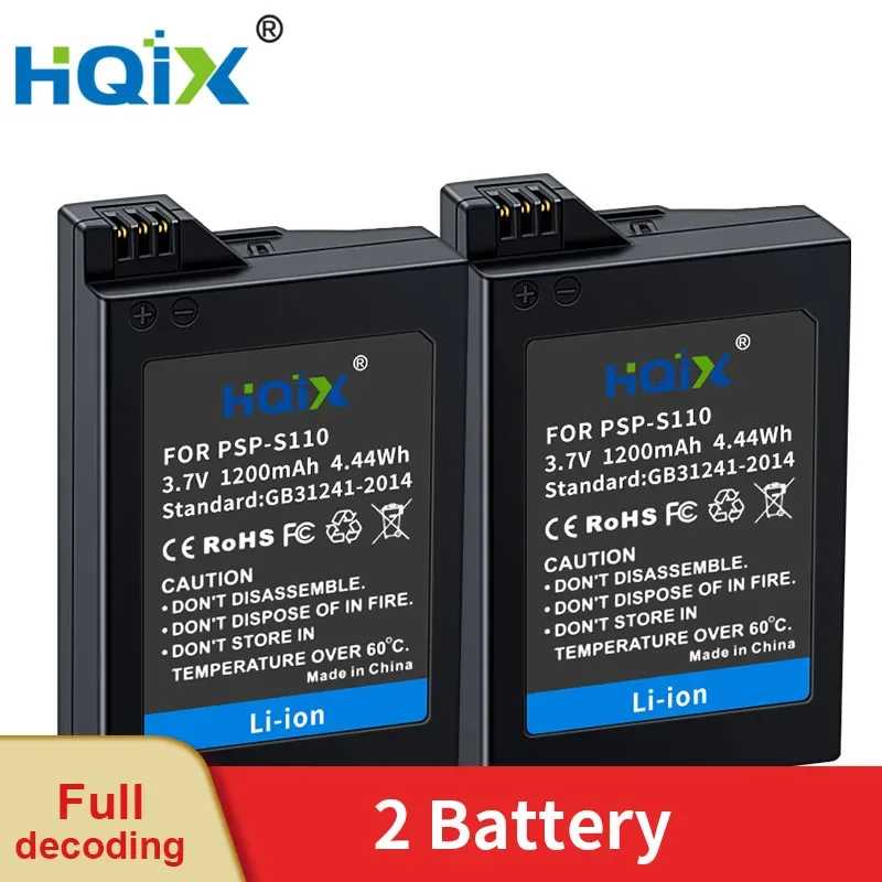 HQIX for Sony PSP-2000 2001 2002 2003 2004 2005 2006 2007 2008 3000 3001 3002 3003 3004 Game Console PSP-S110 Charger Battery