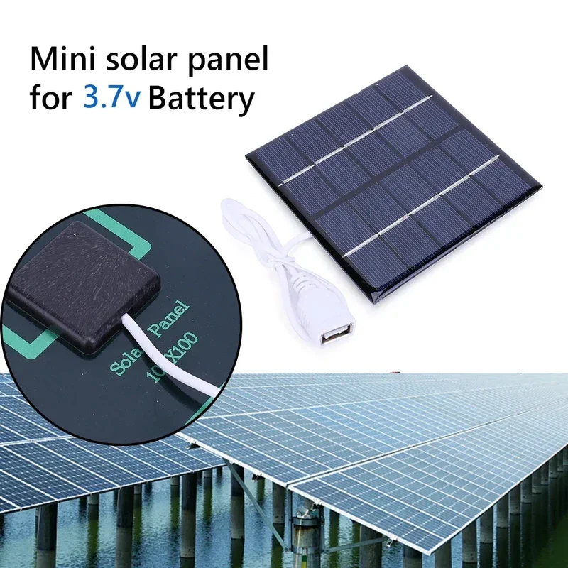 3/5W Battery Charger Solar Panel USB Output Polycrystalline Solar Panel Mobile Power Supply Lightweight for Charger 3.7V Battery