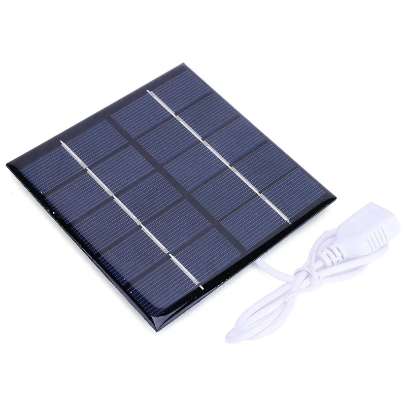3/5W Battery Charger Solar Panel USB Output Polycrystalline Solar Panel Mobile Power Supply Lightweight for Charger 3.7V Battery