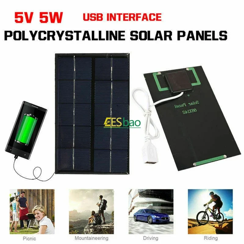 5V USB Solar Charger Outdoor Portable Waterproof Hiking Camping for Power Bank Phone Small Electronics portable solar panel