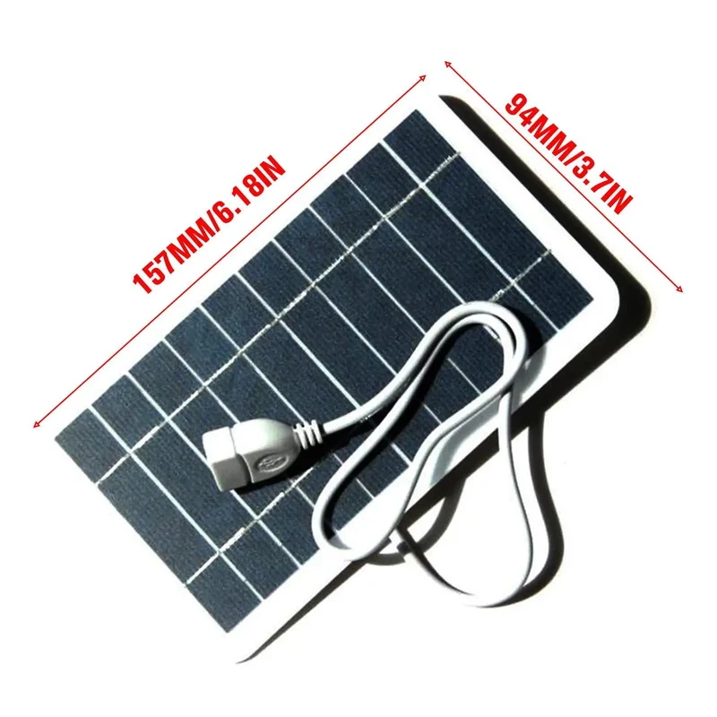 5V 400MA Solar Panel Charger Output USB Type-C Portable Solar System Mobile Phone Charger Electric Fan Outdoor Camping Home