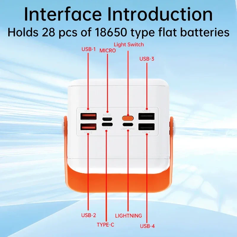 28 Solar 18650 Flat Head Battery Power Bank Welding Free Kit 22.5W Fast Charging Mobile Power Kit Easy Assembly