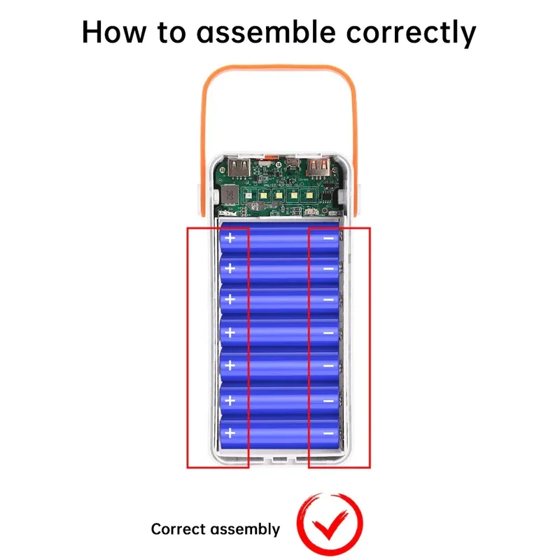28 Solar 18650 Flat Head Battery Power Bank Welding Free Kit 22.5W Fast Charging Mobile Power Kit Easy Assembly