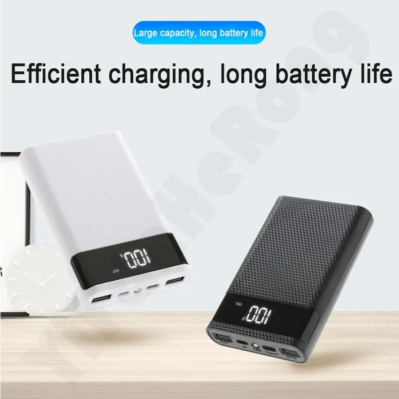 18650 Battery Power Bank Box 22.5W Fast Charging LCD Display 20000Mah Power Board For 6X18650 Battery Powerbank Case