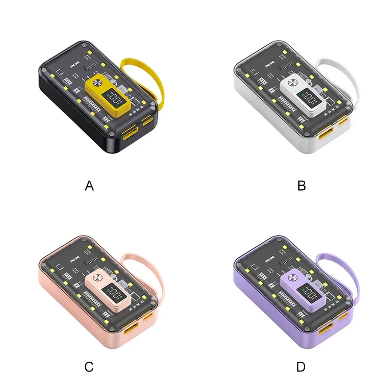 Transparent Mini Power Bank Kit Portable Fast Charging For21700 DIY Kit And Has Future Shape Is violet Battery not Included