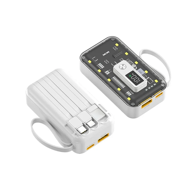 Transparent Mini Power Bank Kit Portable Fast Charging For21700 DIY Kit And Has Future Shape Is violet Battery not Included