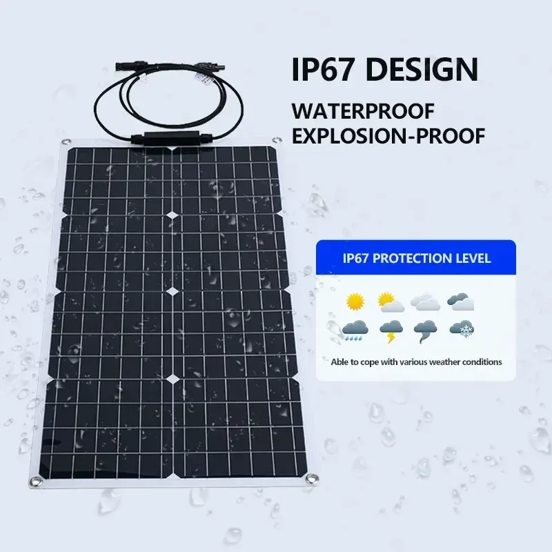 110V220V 6000W Flexible Solar Panel System Kit 12V Battery Charger Controller Inverter Complete For Home Outdoor Capming