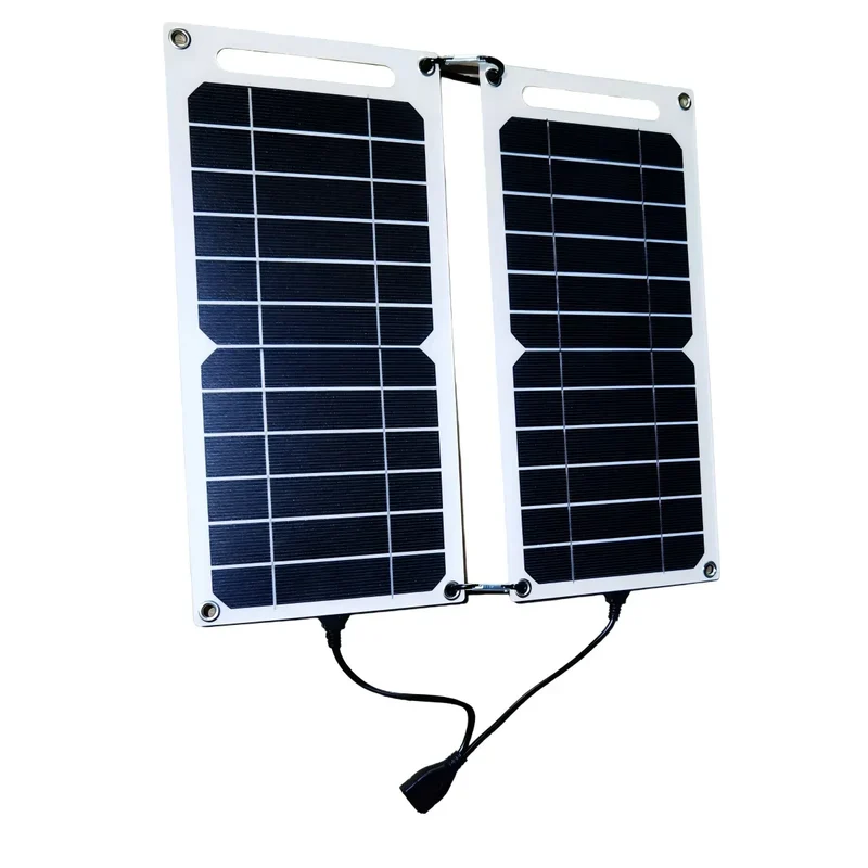5-35W Solar Panel With USB Waterproof Outdoor Hiking And Camping Portable Battery Mobile Phone Charging Bank Charging Panel 6.8V