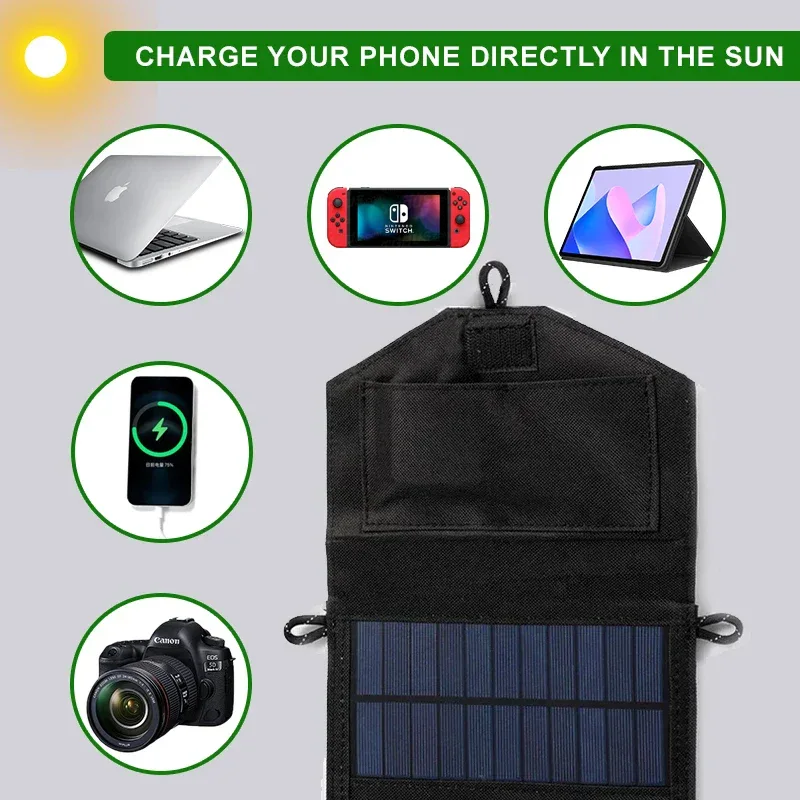 Foldable Solar Panel 500W Portable Solar Panels Fast Charger USB 5V DC Full Power Solar Panel Mobile Power Bank For Camping