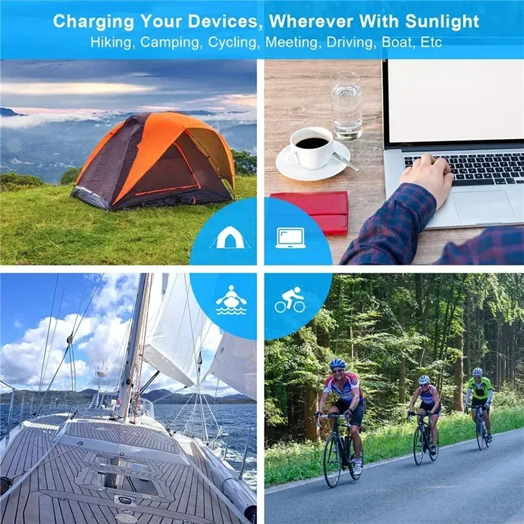 Foldable Solar Panel 500W Portable Solar Panels Fast Charger USB 5V DC Full Power Solar Panel Mobile Power Bank For Camping