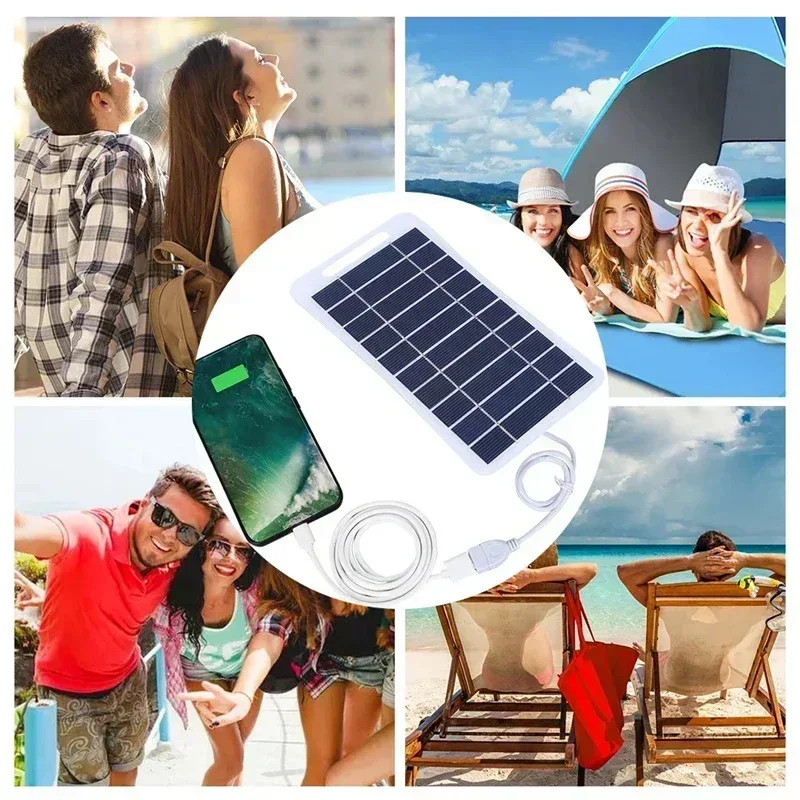 2-15W 5V USB Type-C Solar Panel Charger Kit Portable Flexible Lightweight Mini System for Phones Power Banks Car Camping Hiking