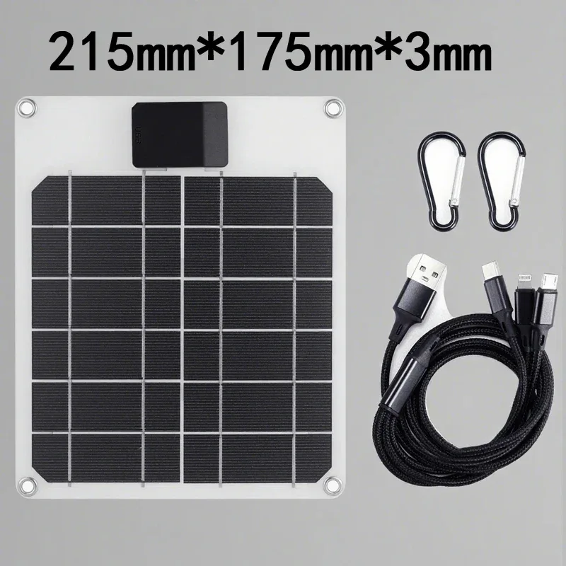 Solar Panel 20W-100W USB Type-C Waterproof Outdoor Hiking Camping Portable Battery Mobile Phone Charging Bank Charging Panel 5V