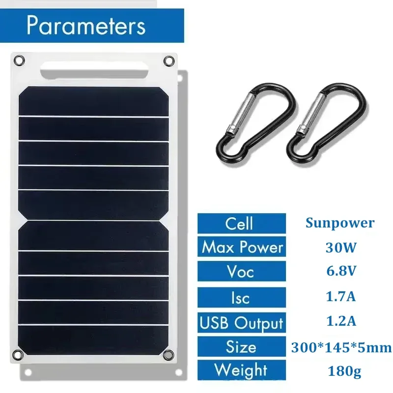 Solar Panel With USB Waterproof Outdoor Hiking And Camping Portable Battery Mobile Phone Charging Bank Charging Panel 6V