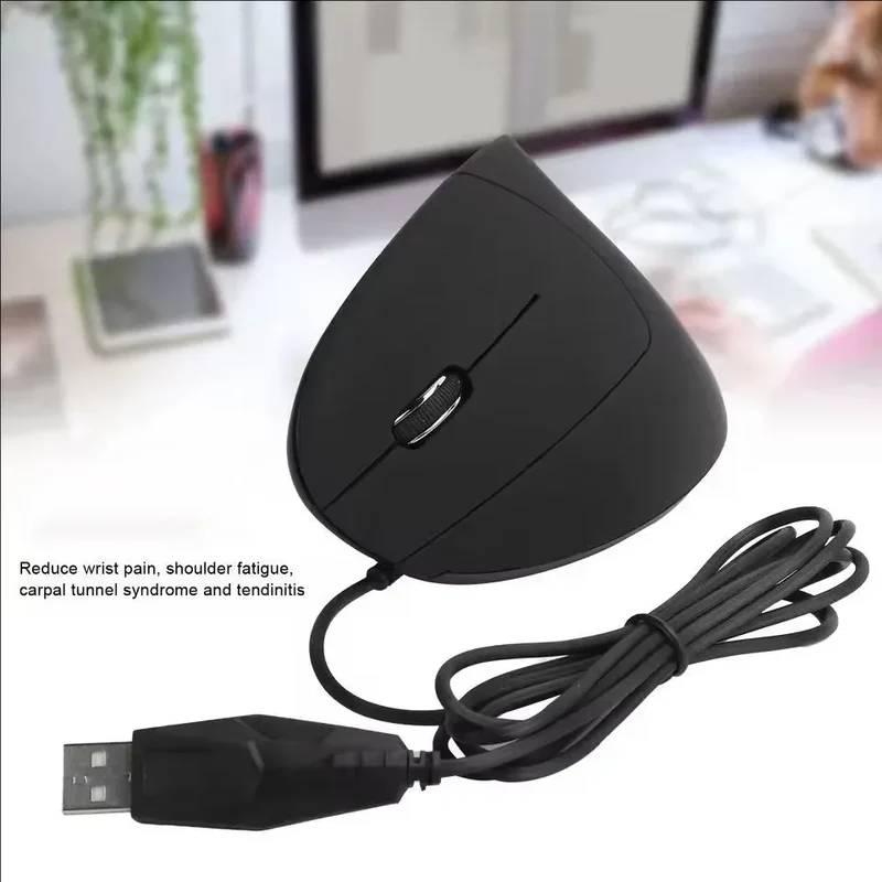 Ergonomic Vertical Wired Mouse Rechargeable Optical USB Computer Mice 1600DPI Gaming Healthy Mice