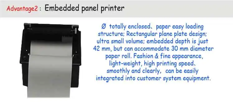 Embedded Thermal Receipt Printer with ESC/POS 2 inch RS233 or TTL Ticket Printer 5-9V or 12V HS-QR24