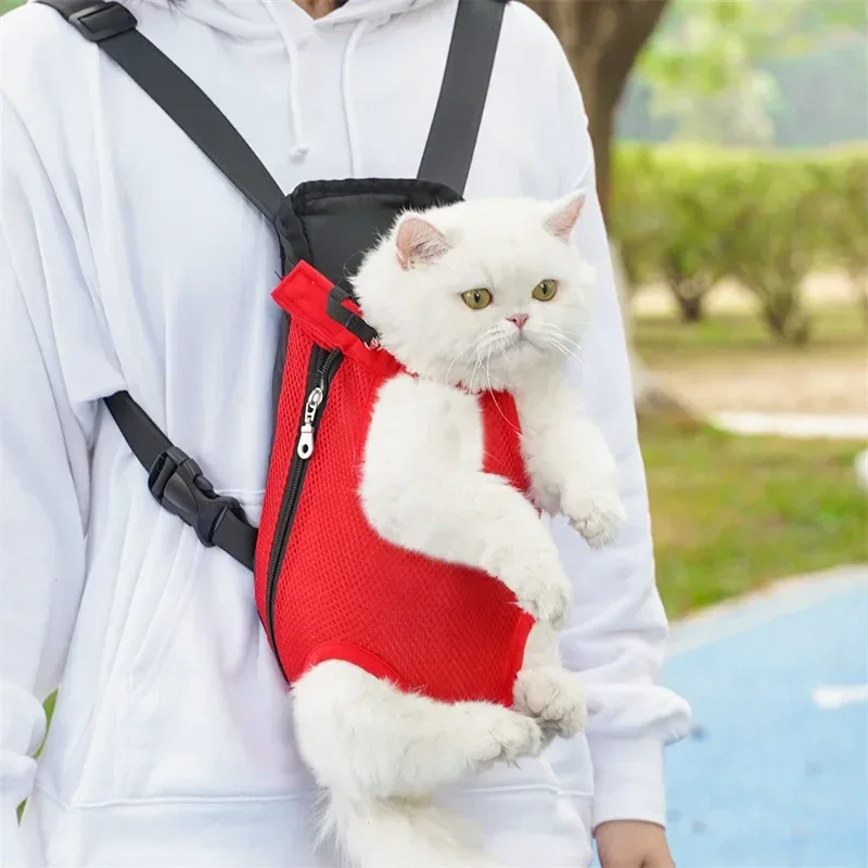 Pet Backpack Portable Portable Cat Double Shoulder bag Outdoor Travel Dog Carrier Bag Pet Dog Front Bag Mesh Backpack