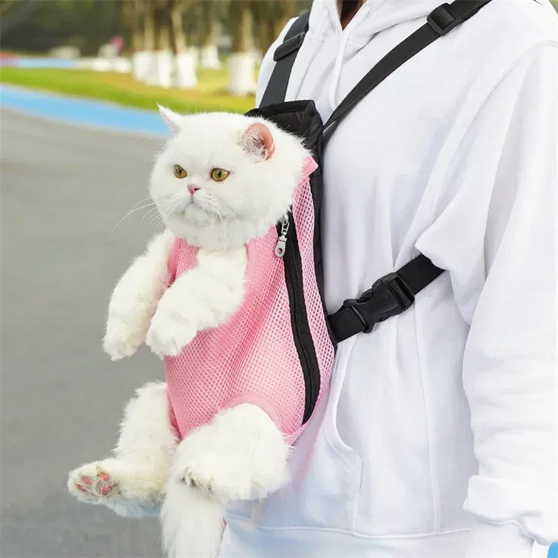 Pet Backpack Portable Portable Cat Double Shoulder bag Outdoor Travel Dog Carrier Bag Pet Dog Front Bag Mesh Backpack