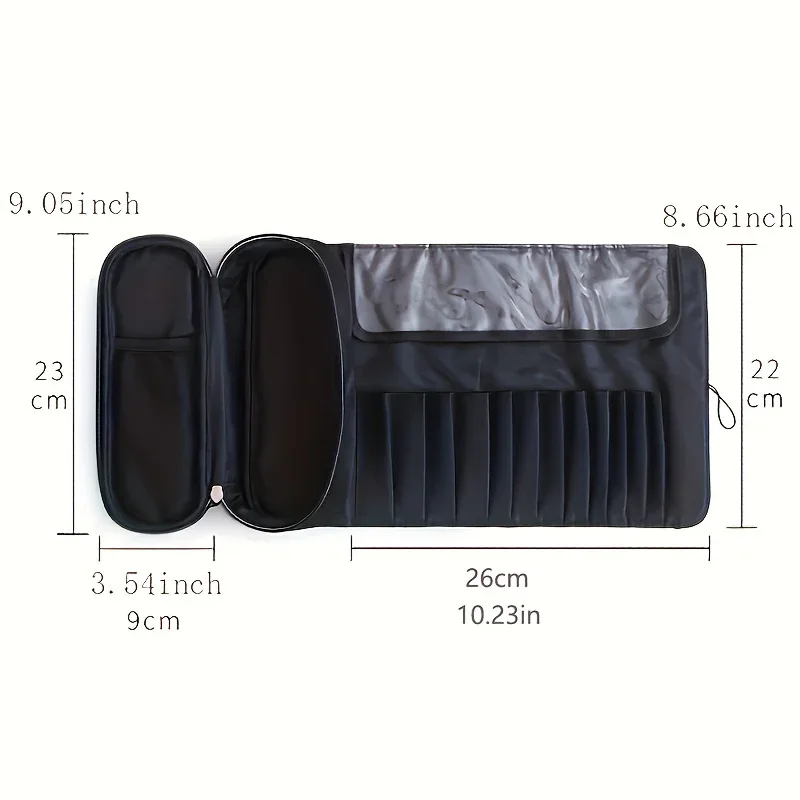 Large Capacity Makeup Brush Organizer Bag - Multi-Functional Korean Style Portable Cosmetic Pouch for Students