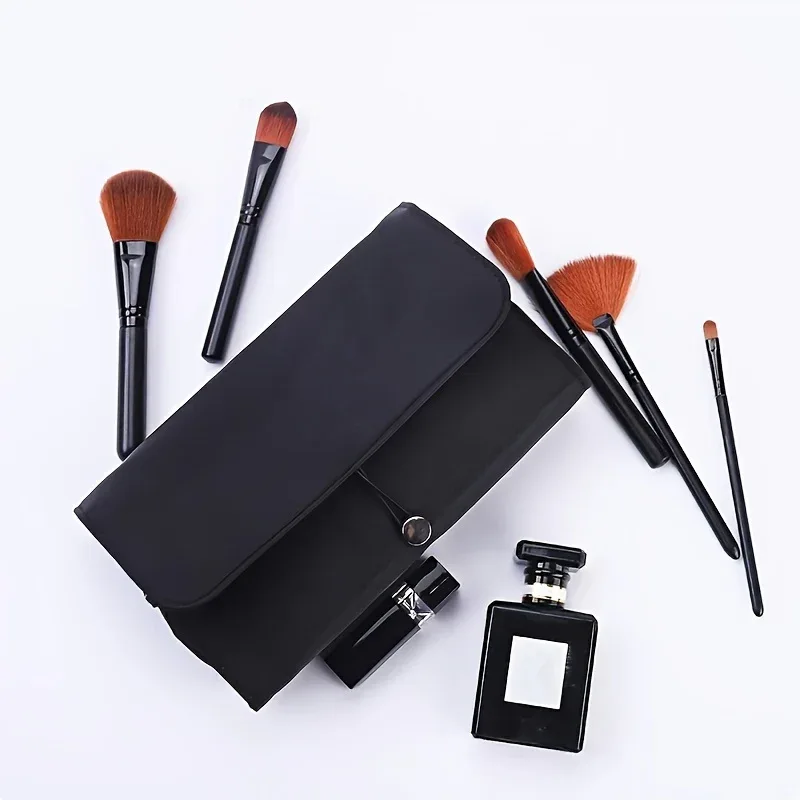 Large Capacity Makeup Brush Organizer Bag - Multi-Functional Korean Style Portable Cosmetic Pouch for Students