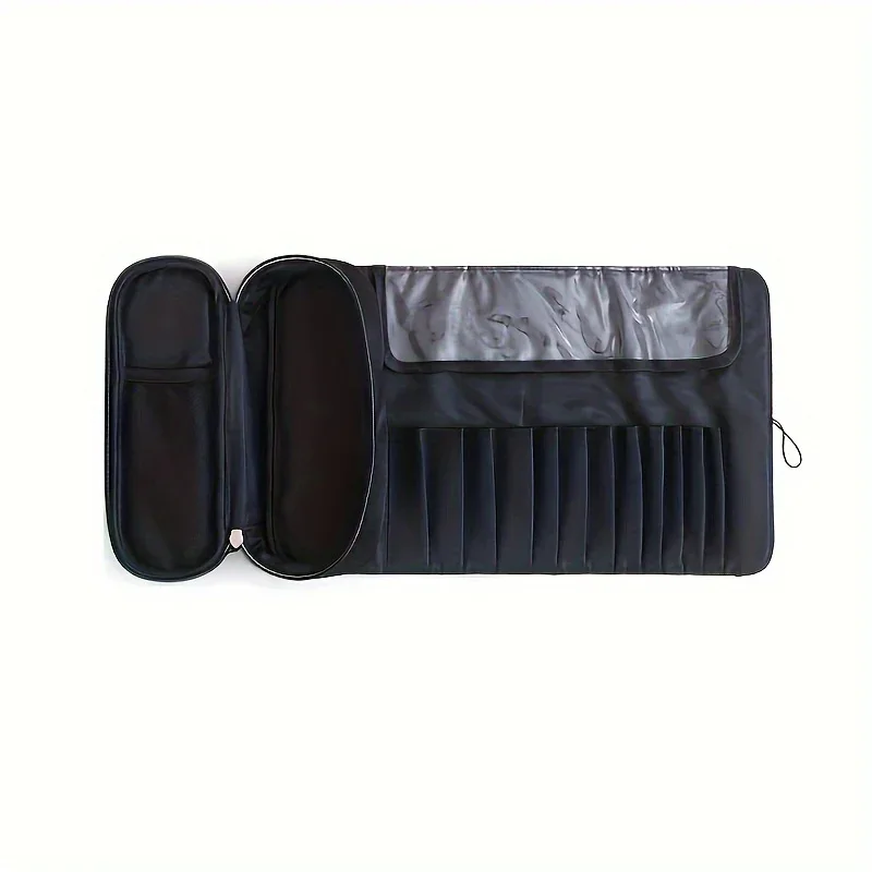 Large Capacity Makeup Brush Organizer Bag - Multi-Functional Korean Style Portable Cosmetic Pouch for Students