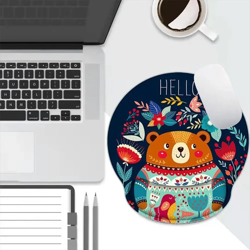 Gift Leopard Mouse Pad Ergonomic Gel Wrist Support Grey Non-Slip Base Wrist Rest Pad Typing and Pain Relief