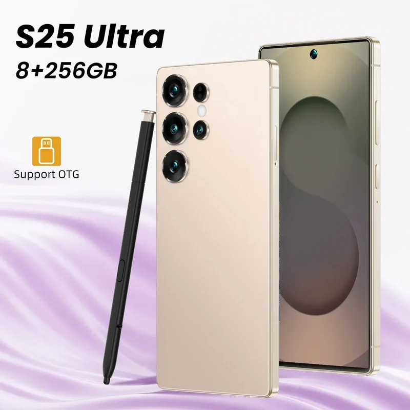 S-Pen Android Phone S25 Ultra Smartphone 7 inch 8+256gb Telephone Fast Charging Unlock 4G WIFI S25 Mobile Phone
